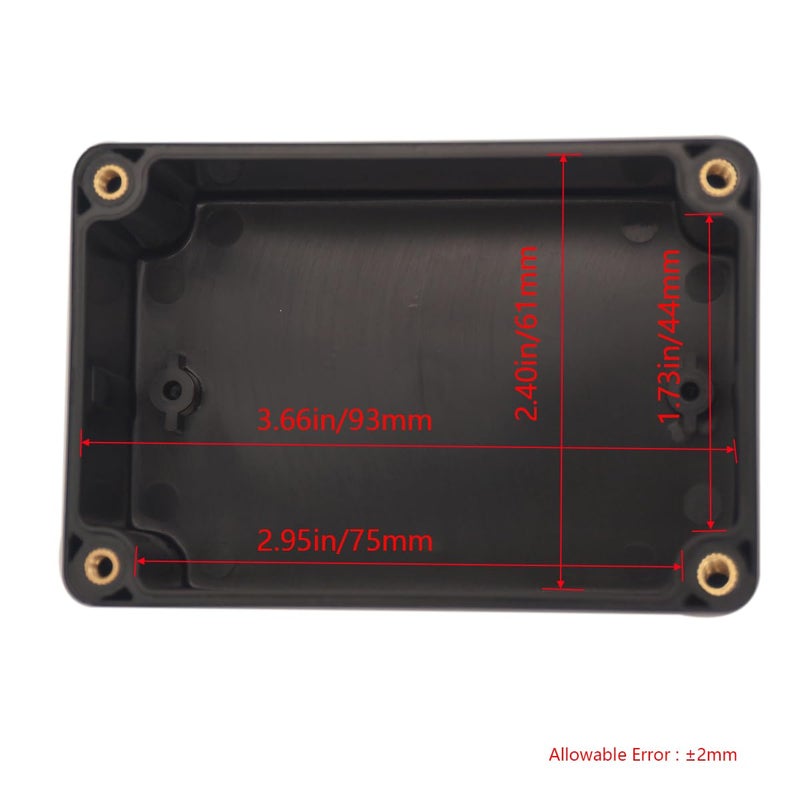 Raculety 2 Pack Project Box Waterproof Plastic Junction Box ABS IP65 Electronic Project Case Power Enclosure 3.94 x 2.68 x 1.97 inch (100 x 68 x 50 mm) - Image 3